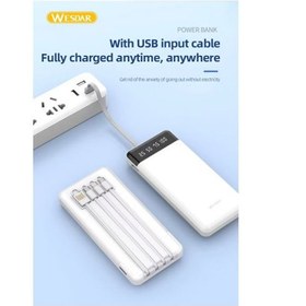 تصویر پاوربانک 10 هزار وسدار WESDAR POWERBANK S518 