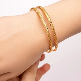 تصویر النگو طلایی طرح تاج 3 عددی 