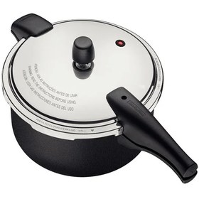 تصویر زودپز ترامونتینا tramontina Tramontina Vancouver Pressure Cooker Blue 20 cm 4.50 Litre capacity | 4 Safety Valves and Locking system & Internal/External Non-Stick Coating