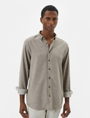 تصویر پیراهن باریک یقه کلاسیک آستین بلند دکمه دار 4SAM60023HW 