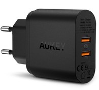 تصویر شارژر دیواری 2 خروج 36 وات آکی مدل Aukey PA-T16 Aukey Wall Charger 36w PA-T16