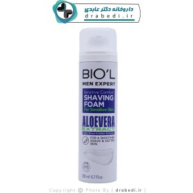 تصویر فوم اصلاح مردانه آلوئه ورا پوست حساس بیول حجم200 میل ( Biol Aloe Vera Extract Shaving Foam 200ml ) اصلاح صورت و بدن آقایان