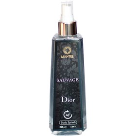 تصویر بادی اسپلش مردانه مانتره مدل SAUVAGE Dior حجم 225 میلی لیتر Mantre SauvageDior Body Splash For Men - 225ml