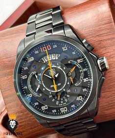 تصویر ساعت مچی مردانه تگ هویر کرنوگراف استیل مشکی صفحه گردTAG HEUER 8747 