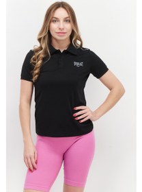 تصویر پیراهن ورزشی زنانه فیت برای تمرین، رنگ مشکی برند everlast Women Sportswear Fit Training Polo Shirt, Black