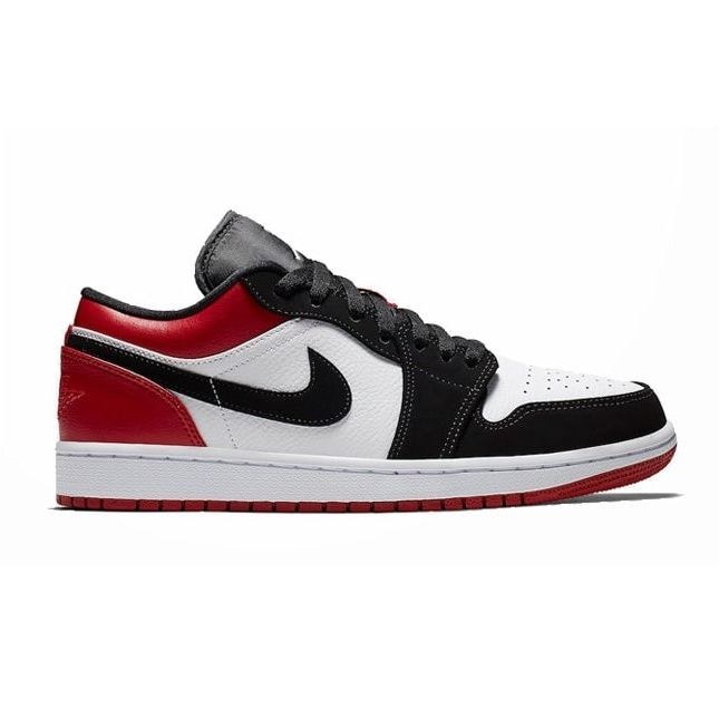 Jordan 1 red black sale toe