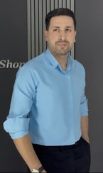 تصویر پیراهن دوشین آستین بلند آبی فیروزه ای 