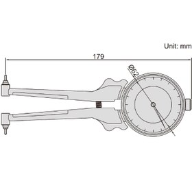 تصویر پرگار داخل سنج ساعتی 153-55 میلی‌ متر اینسایز مدل 153-2223 