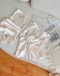 تصویر ست تیشرت شلوار ساتن کاروارداتی فری سایز ۳۸تا۴۶ 