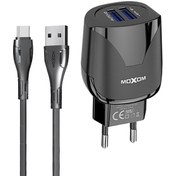 تصویر شارژر دیواری موکسوم مدل MX-HC30 به همراه کابل تبدیل microUSB 