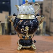 تصویر سماور گازی ۶ لیتری سه کاره ایران شرق طرح سرامیکی 