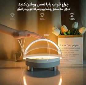 تصویر اسپیکر شارژر وایرلس چراغ خواب الدرام Earldom مدل WC28 wireless charger music lamp Earldom WC28