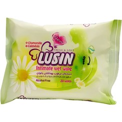 تصویر دستمال مرطوب بهداشتی بانوان 20 عددی لوسین Lusin Hygienic Wet Wipe Woman 20 Pcs