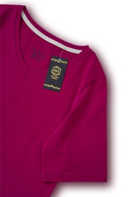 تصویر تیشرت پنبه ای یقه ۷ زنانه - نعنایی / L ا Women's 7-neck T-shirt Women's 7-neck T-shirt
