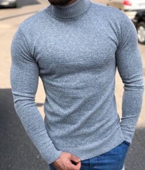 تصویر یقه اسکی طوسی مردانه Men's gray turtleneck