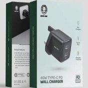 تصویر شارژر دیواری با پورت تایپ سی 40 وات گرین Green 40w type-c PD wall charger 