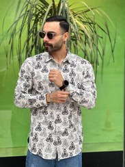 تصویر پیراهن چاپی مدل آستین بلند جنس نخ Long sleeve printed cotton shirt