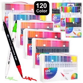 تصویر راپید براش 80 رنگ روان نویس نوک نمدی نوک براش و 0.4 میل پایه آب