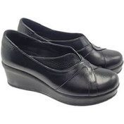 تصویر کفش طبی درمانی زنانه چرم مشکی کد 127 