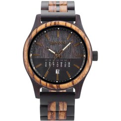 تصویر ساعت مچی مردانه تقویم دار مدل Rayan چوب آبنوس 