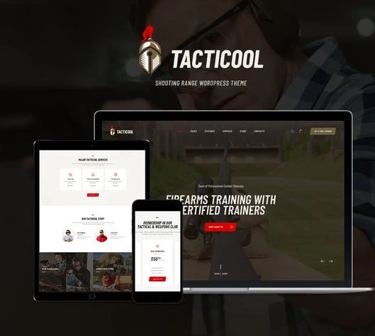 خرید و قیمت قالب وردپرس باشگاه تیراندازی Tacticool | ترب