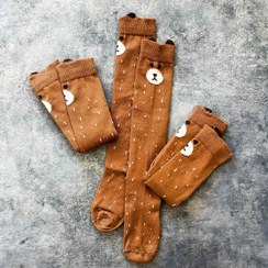 تصویر جوراب بچگانه ساق بلند تدی 