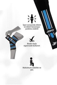 تصویر زانو بند والیبال مردانه و زنانه زانوبند 2 بسته مشکی آبی jofit 