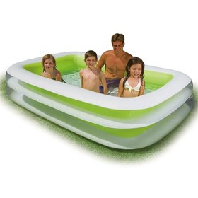 تصویر استخر بادی اینتکس مدل شفاف مستطیل 56483 Intex 56483 Inflatable Pool