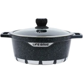 تصویر قابلمه گرانیتی لایف اسمایل مدل FLCM 36P LIFE SMILE FLCM-36P Granite Coating Soup Pot