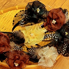 تصویر تل مو زنانه مدل گل مامان نخی 