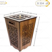 تصویر سطل زباله ترنج چوبی 