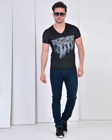 تصویر تی شرت مردانه یقه هفت چاپی 