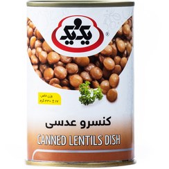 تصویر یک و یک کنسرو عدسی 430 گرم 