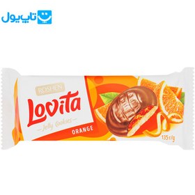 تصویر کوکی ژله ای لاویتا روشن با طعم پرتقال و روکش شکلات 135 گرم ا Lovita Roshen jelly cookie with orange flavor and chocolate coating 135gr Lovita Roshen jelly cookie with orange flavor and chocolate coating 135gr