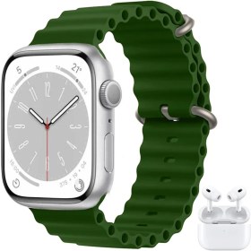 تصویر ساعت هوشمند اپل KW55 MAX با بند سیلیکونی 