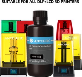 تصویر رزین رنگ خاکستری 500 گرمی ANYCUBIC 3D Printer Resin - ارسال 20 روز کاری 