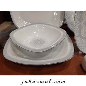 تصویر سرویس چینی زرین 6 نفره غذاخوری ادلین توسی (27 پارچه) ا Zarin Iran Quattro Edlin-Gray 27 Pieces Porcelain Dinnerware Set Zarin Iran Quattro Edlin-Gray 27 Pieces Porcelain Dinnerware Set
