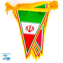 تصویر ریسه پرچم مذهبی و ملی پارچه ای ساتن ۱۶ عددی 