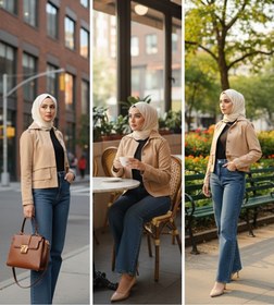 تصویر کت کتان زنانه ژیله‌دار – باتیکا 