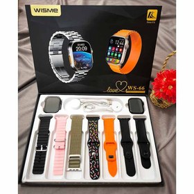 تصویر ساعت هوشمند دوتایی صفحه Amoled مدل WS66 - مشکی WS66 SMARTWATCH