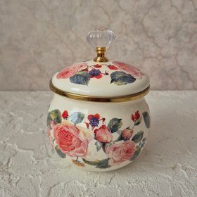 تصویر قندان لعابی گل رز 