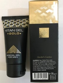 تصویر ژل اصل تیتان طلایی Gold حجم دهنده آقایان بسته 2 عددی ساخت روسیه 