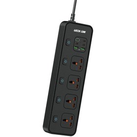 تصویر چند راهی برق گرین لاین مدل Green Lion Multiport Smart Power Socket with type c با حداکثر توان 3000W Green Lion Multiport Smart Power Socket with type c