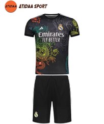 تصویر کیت رئال مادرید طرح دراگون BY سایز بچگانه و بزرگسال 