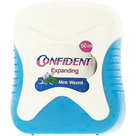 تصویر نخ دندان اکسپندینگ 50 متری کانفیدنت confident expanding dental floss