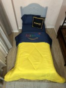 تصویر روتختی یک نفره ساده سرمه ای وزرد کد S522 ارزانچی 