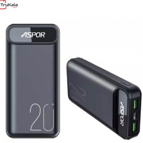 تصویر Aspor 20000mAh 22.5W PD Fast Charging Power bank A396 Aspor 20000mAh 22.5W PD Fast Charging Power bank A396