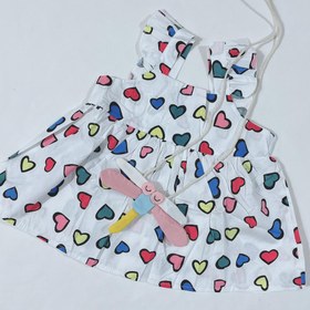 تصویر ست پیراهن دخترانه فانتزی و کیف تزیینی 