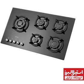 تصویر گاز استیل البرز مدل  G-5957i شیشه ای Steel Alborz Plate Gas Stove G5957i  Model