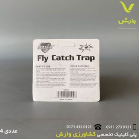 تصویر چسب مگس نواری fly بسته های ۴ عددی Fly catch trap